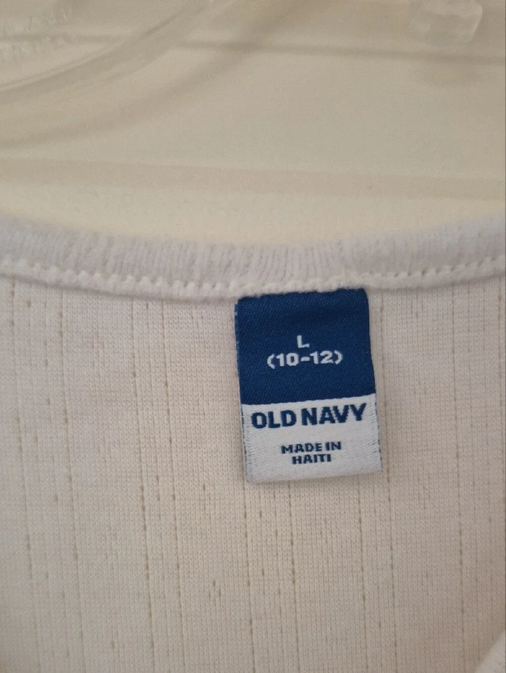 Old Navy Cream-color Ribbed Long-Sleeve Crewneck Tee